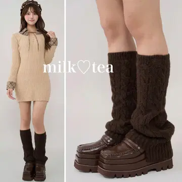 미개봉 새상품 다리치 루즈 리브 니트 레그 워머 브라운 프리