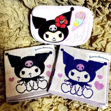 새상품 쿠로미 파우치 거즈 손수건 세트