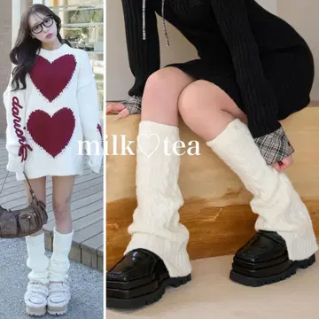 미개봉 새상품 다리치 루즈 리브 니트 레그 워머 화이트 프리