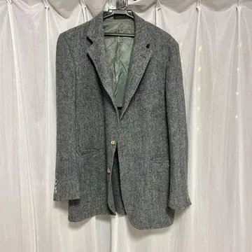 해리스 트위드 그레이 테일러드 자켓