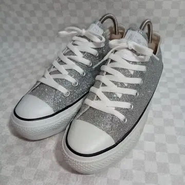 [ 새상품급 ] 컨버스 올스타 실버 글리터 라메 통굽 24.0cm