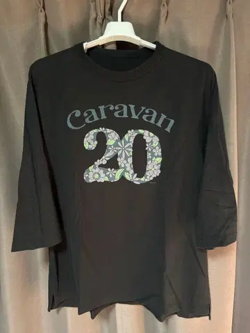 caravan 래글런 슬리브 7부 소매 딥 블랙