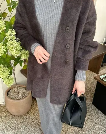 24AW [YONFA] 샤기 루즈 가디건