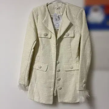 LALADUDU 노카라 자켓 화이트