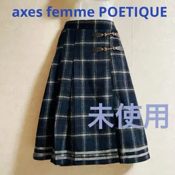 미사용! axes femme POETIQUE 네이비 계열 체크 스커트