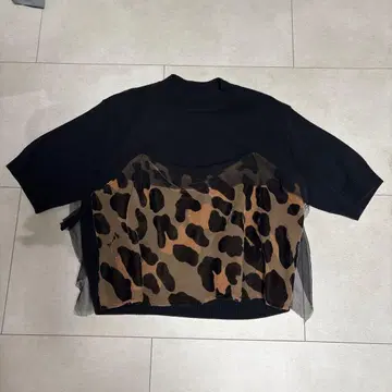 sacai 사카이 레오파드 튤 니트