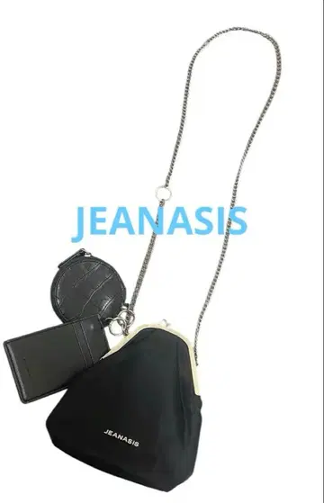 JEANASIS 블랙 숄더백 체인 숄더 가마구치