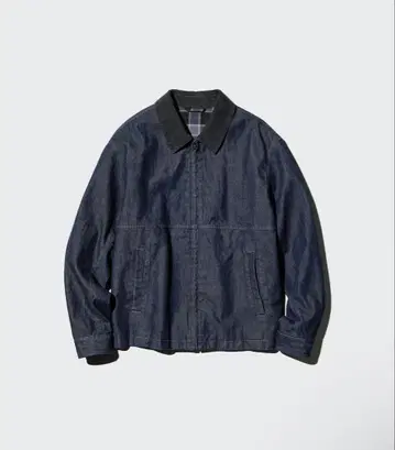 유니클로 집업 숏 데님 블루종 M 사이즈