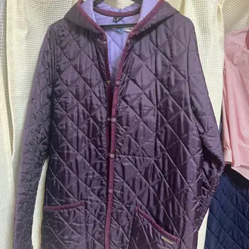 LAVENHAM 퍼플 퀼팅 자켓