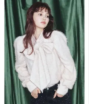 IILY BROWN 빅 보타이 블라우스 핑크