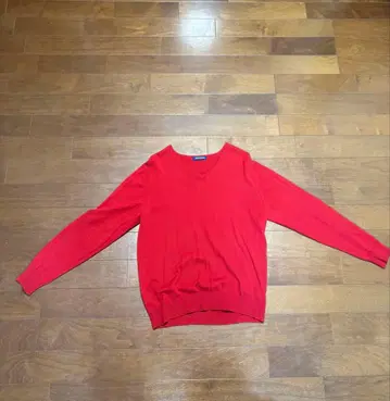 LIMITED EDITION 빨간색 니트 구제 의류 V넥