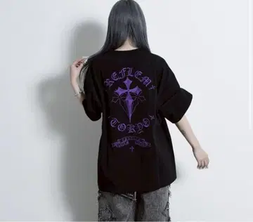 t셔츠 [REFLEM] 크로스 자수 T셔츠