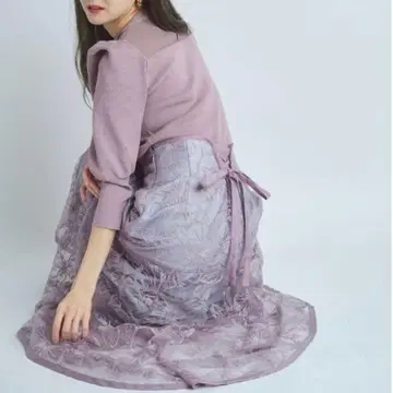 새상품급 Rirandture 선 터치 자수 레이스 스커트 S 사이즈