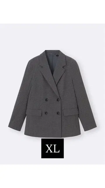 완판템 GU 더블 브레스트 체크 자켓