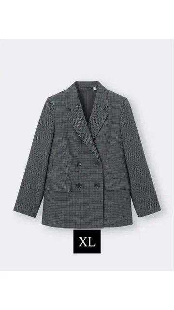 완판템 GU 더블 브레스트 체크 자켓