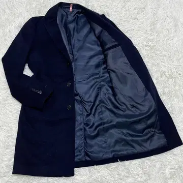 최근 모델 유나이티드 애로우즈 체스터 코트 캐시미어 혼방 3B 네이비