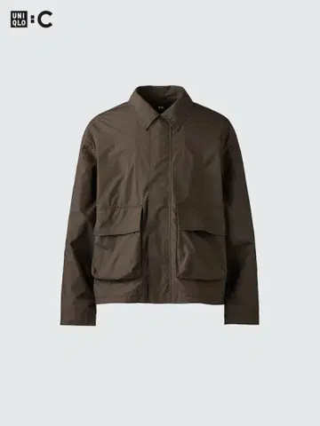 UNIQLO C 코튼 숏 블루종 와이드 핏 카고 팬츠 세트