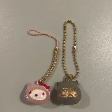 헬로키티 키티 배드마츠마루 방울 키링 헤이세이 레트로