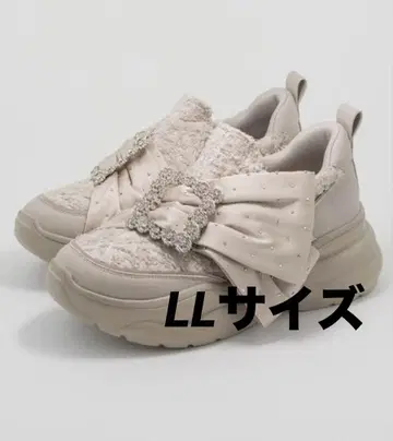 RANDA 빅 리본 볼륨 밑창 스니커즈 스니커즈 스톤