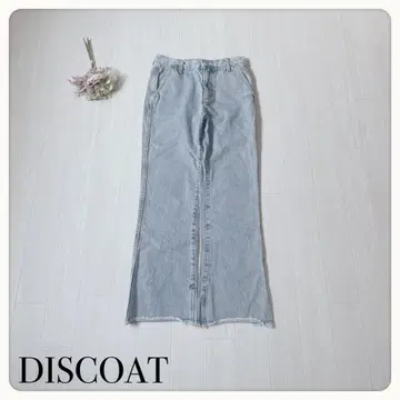 [ 로고 택 ] 디스코트 라이트 블루 데님 팬츠 슬릿 M