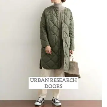 어반 리서치 도어즈 다운 퀼트 코트 카키 새상품급
