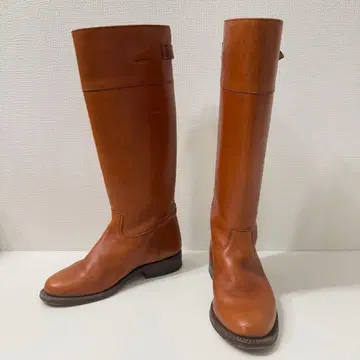 PALANCO 파란코 가죽 롱 부츠 35 자키 부츠 카멜