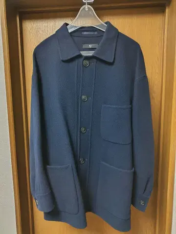 UNIQLO +J 울 블렌드 오버사이즈 셔츠 자켓 M 네이비
