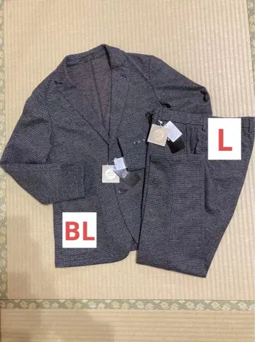 미사용 새상품 BL 사이즈 금색 파자마 수트 울 블렌드 저지 셋업