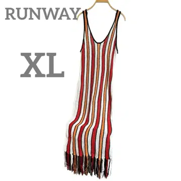 택 포함 RUNWAY [ XL ] 스트라이프 니트 원피스