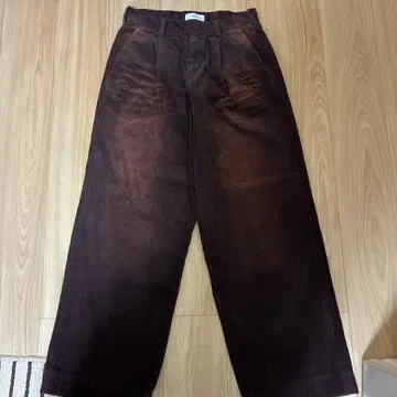 다크 브라운 코듀로이 와이드 레그 팬츠