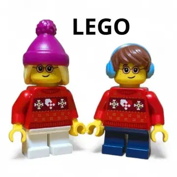 LEGO 피규어 빨간색 스웨터의 남아 여아 레고 미니 피규어 정품