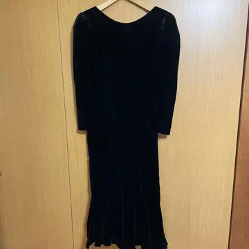 블랙 벨벳 리본 드레스