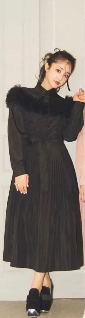 MISS ME 프릴 셔츠 원피스 F 블랙