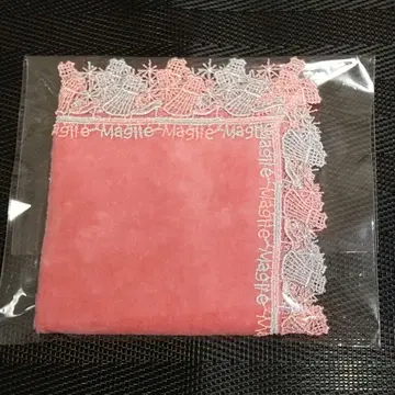 친자와 레이스 x Maglie 콜라보 타월 손수건 체리 핑크
