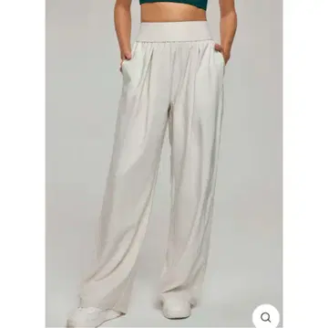 yomoment 하이웨스트 UV컷 와이드 팬츠 L 사이즈 스노우