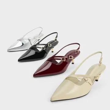 찰스앤키스 힐 아이보리 스틸레토 하이힐 36