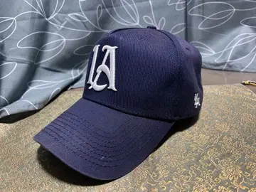 youngla LA 로고 자수 네이비 캡