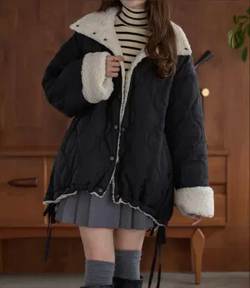 Ambre Neige 2WAY 리버서블 퀼팅 보아 자켓