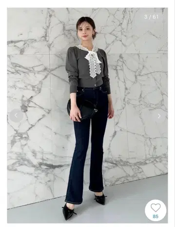 snidel 하이웨스트 플레어 팬츠