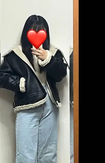 페이크 무스탕 보아 블루종 ungrid