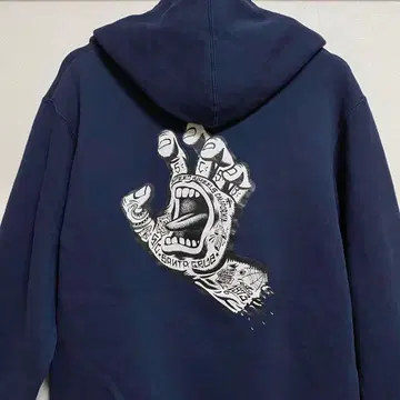 새상품급 산타크루즈 후드티 M 스크리밍 핸드 네이비 스케이트보드