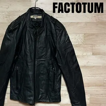 FACTOTUM (팩터텀) 가죽 자켓, 양가죽, 블랙, 48