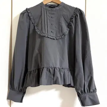 시마무라 미나카타 유이 콜라보 페플럼 블라우스 LL 그레이