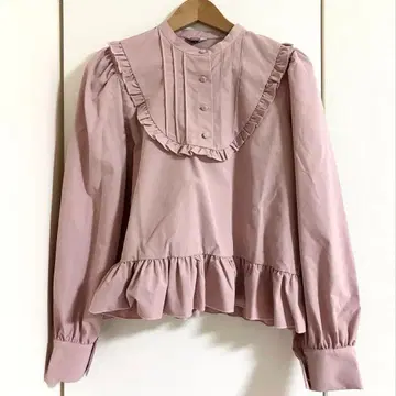 시마무라 미나카타 유이 콜라보 페플럼 블라우스 LL 핑크