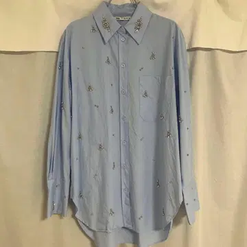 ZARA 비쥬 셔츠 블루셔츠