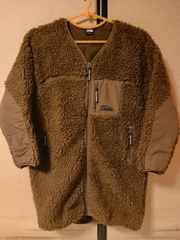 FIRST DOWN 별주 보아 플리스 노카라 코트