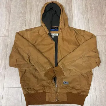 브라운 후드 부착 자켓