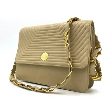 Revillon 레비 체인 숄더백 베이지 가죽