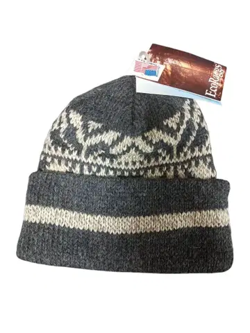 [ 90s 데드스탁 ] EcoRaggs 울 니트 모자 미국제 그레이