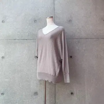 유나이티드 애로우즈 UNITEDARROWS 실크 울 V넥 돌먼 니트 F